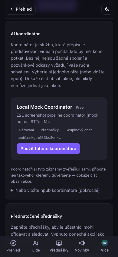 Výběr koordinátora ze seznamu