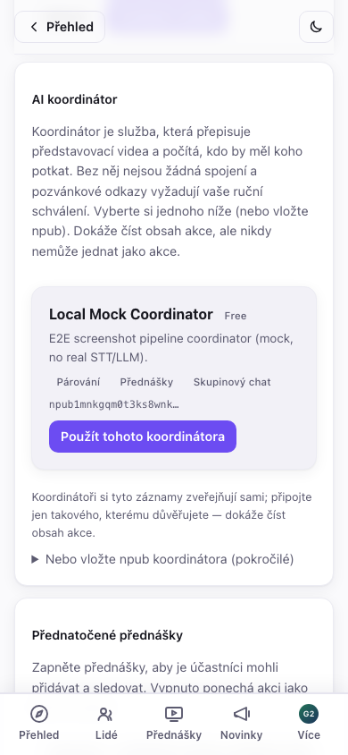 Výběr koordinátora ze seznamu
