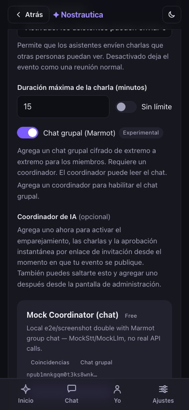 Elegir un coordinador en el formulario de creación
