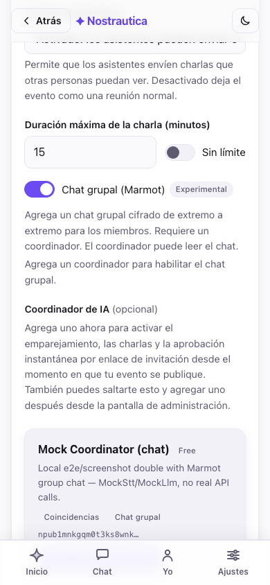 Elegir un coordinador en el formulario de creación