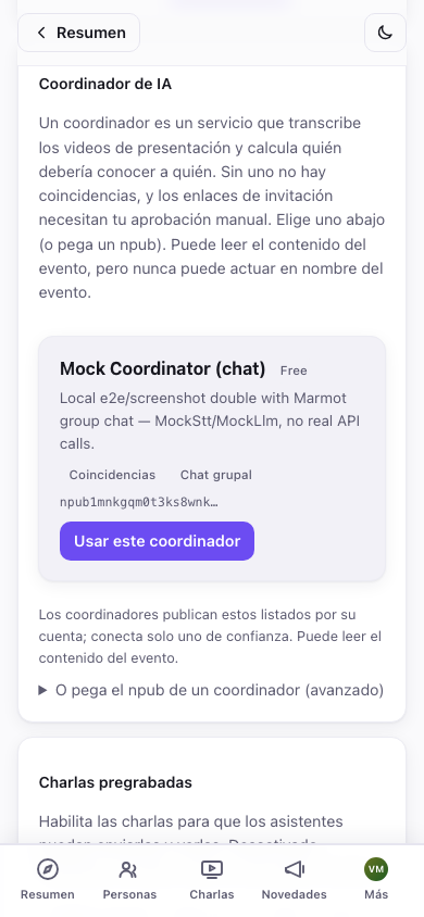 Elegir un coordinador de la lista de descubrimiento