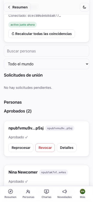 Asistentes aprobados