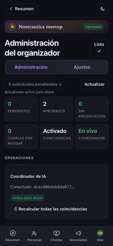 Resumen de administración del organizador