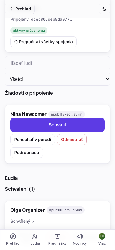 Čakajúce žiadosti o pripojenie