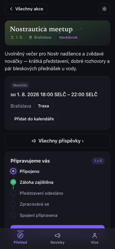 Přehled akce