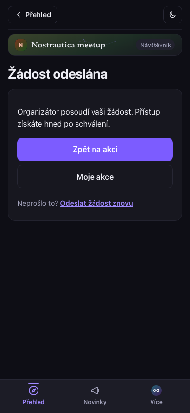 Žádost odeslána