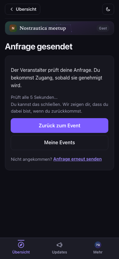 Anfrage gesendet