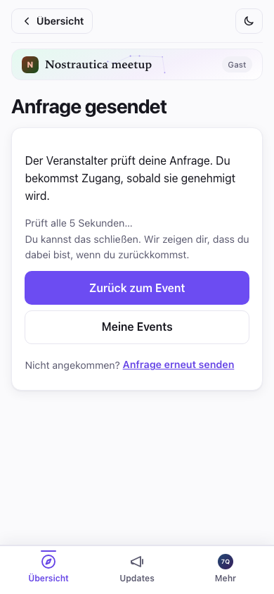 Anfrage gesendet