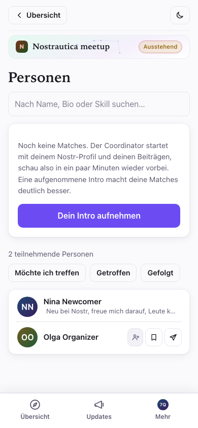 Personen: verschlüsselt, bis du genehmigt bist