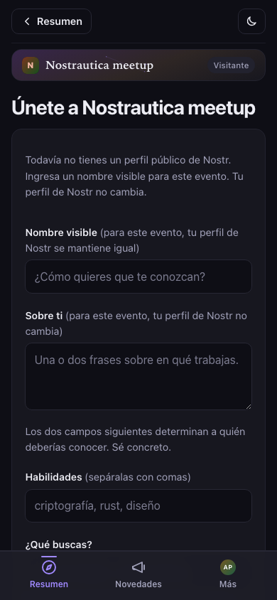 Formulario para unirte, con sesión iniciada