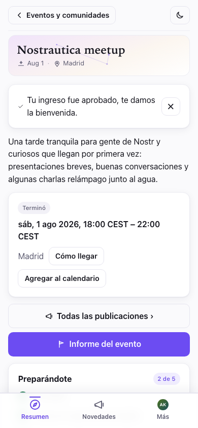 Ya estás dentro