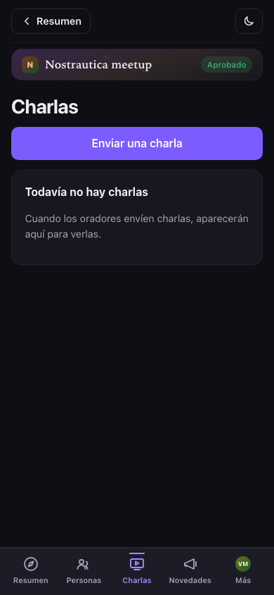 La lista de charlas