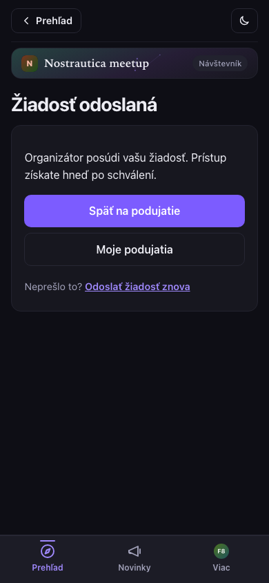 Žiadosť odoslaná