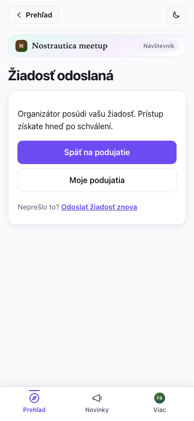 Žiadosť odoslaná