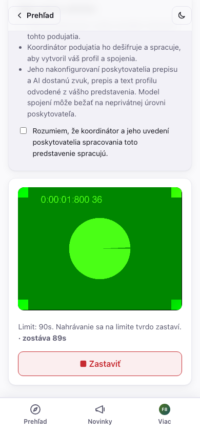 Nahrávanie predstavenia — video, zvuk a textový režim