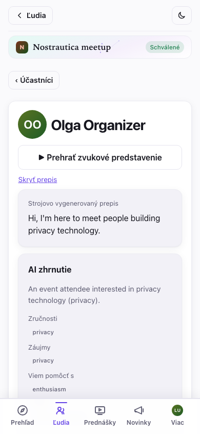 Prepis, zobrazený pod prehrávačom médií